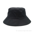 Casquette de chapeau de seau en coton noir